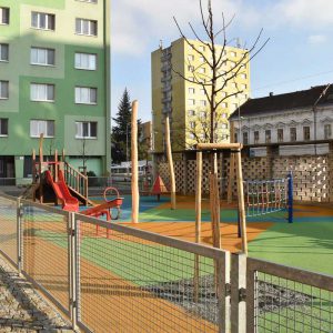 pohled na dětský park