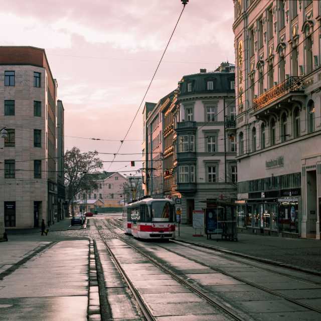 pohled na brněnskou tramvaj